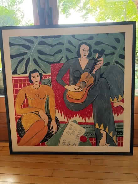 Photo of free Large Matisse Style Colourful Print in Blue Frame (No Glass) (Mitcham's Corner CB4) #1
