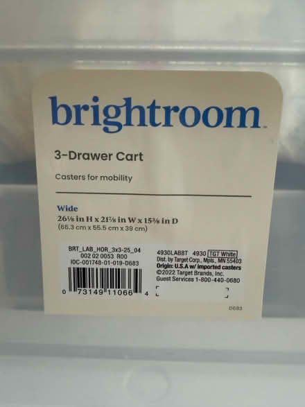 Photo of free Sterilite 3-drawer storage cart (Cleveland Park) #1