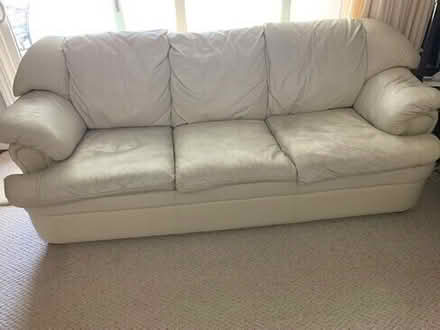 Photo of free white leather couch #1