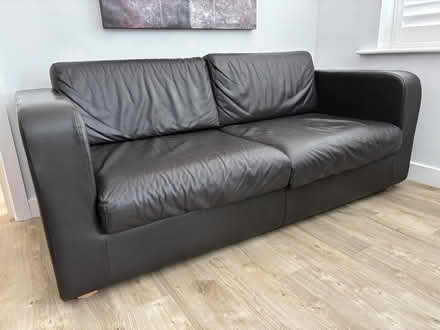 Photo of free Brown leather 3 seater sofa (Tytherington SK10) #2