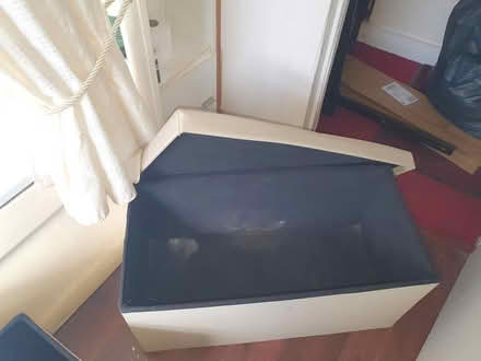 Photo of free 2 cream faux leather ottomans (New Addington) #2