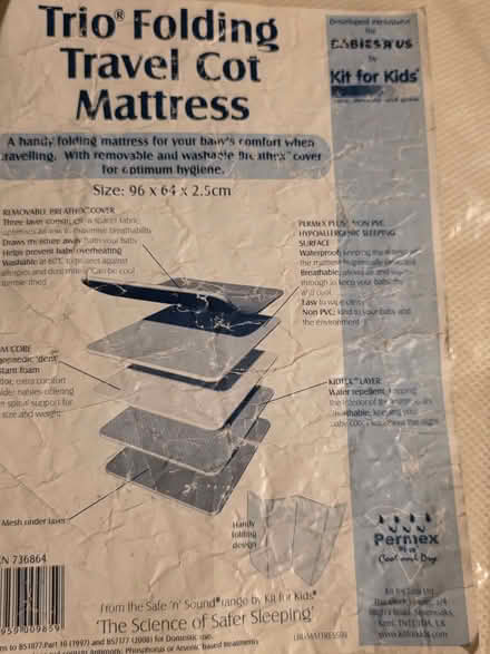 Photo of free Travel cot mattress (Old Basing RG24) #1