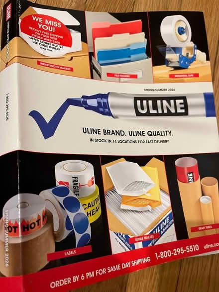 Photo of free ULine mail order catalog thick book (199 Southern Heights Blvd SR) #1