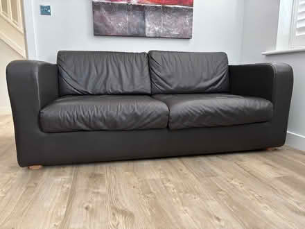 Photo of free Brown leather 3 seater sofa (Tytherington SK10) #1