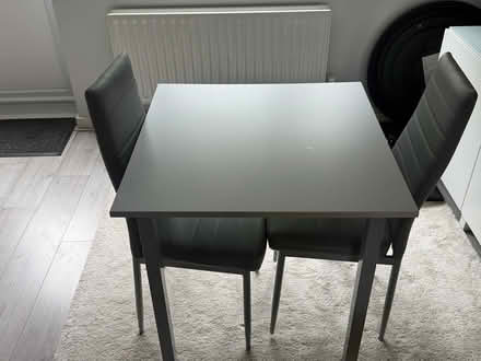Photo of free Grey 2 seater table and chairs set (Dudden Hill NW10) #1