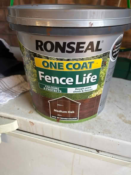 Photo of free Three quarters of a tub of garden fence stain (Lower Penwortham PR1) #1