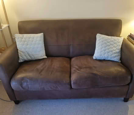 Photo of free Genuine leather settee (Storrington) #2