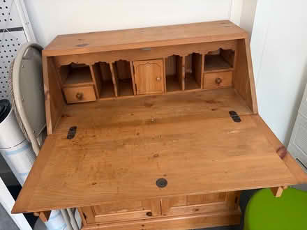 Photo of free Solid Pine Secretary Desk / Drop-Front Writing Bureau (Farnborough BR6) #2