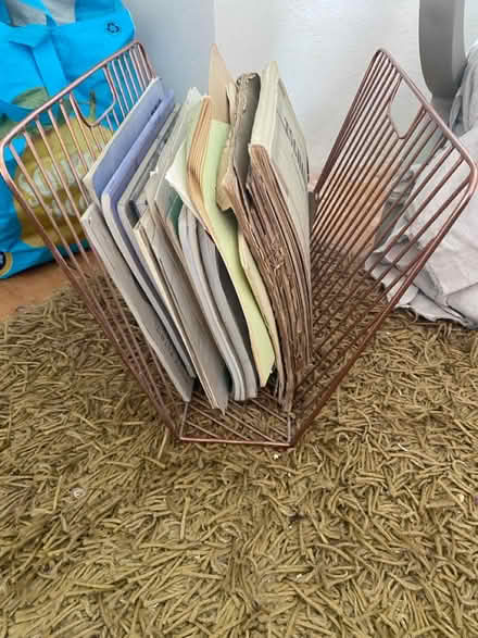 Photo of free Copper effect magazine rack by made (Chorlton M21) #1