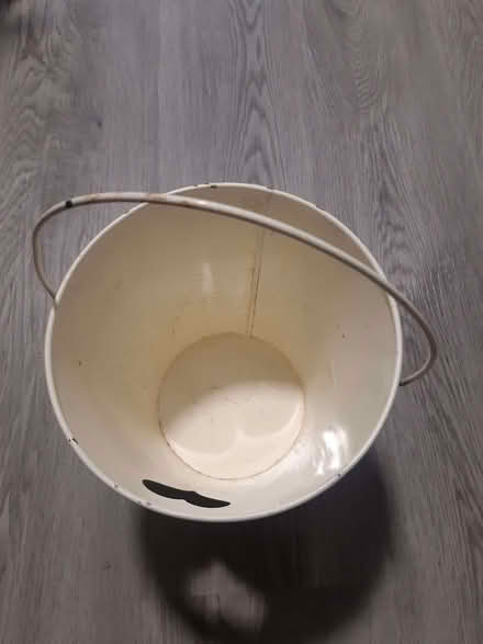 Photo of free Creamy white metal bucket w heart shaped hole (small size) (Gilmerton EH17) #2