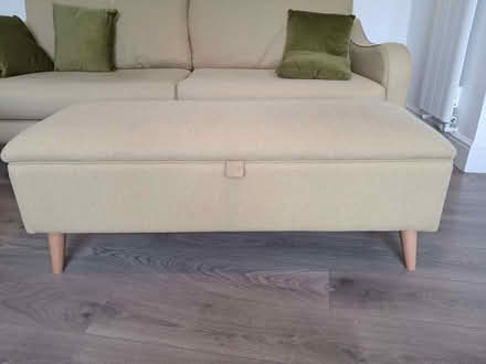 Photo of free Pale green sofa & matching ottoman (New Malden KT3) #2