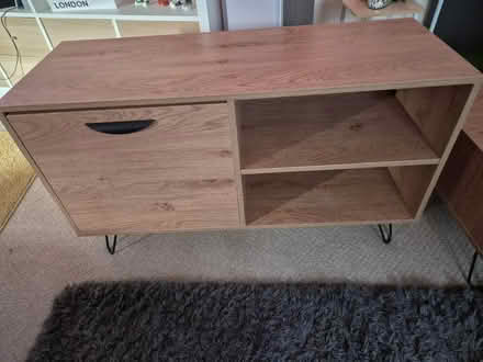 Photo of free Small tv Stand with cupboard ,wood effect (Hibaldstow DN20) #1