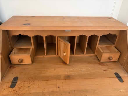 Photo of free Solid Pine Secretary Desk / Drop-Front Writing Bureau (Farnborough BR6) #3