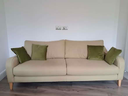 Photo of free Pale green sofa & matching ottoman (New Malden KT3) #1