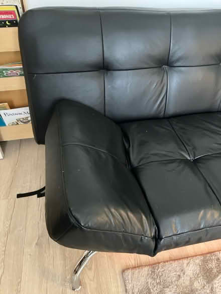 Photo of free Black leather sofa bed (Manchester M21) #2