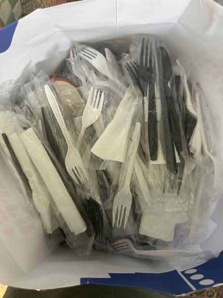 Photo of free Bag of wrapped cutlery, utensils (Craig and Washington,Lombard) #1