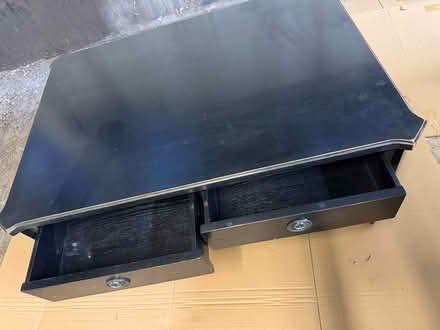 Photo of free Black wood “Laura Ashley” coffee table with 2 drawers (Richmond TW9) #1