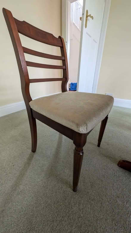 Photo of free Wood table, 4 matching upholstered chairs (Altrincham WA15) #3