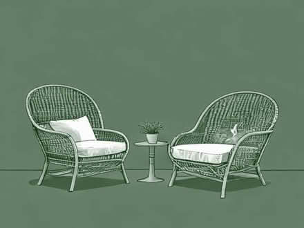 Photo of 2 black rattan garden arm chairs for our conservatory (Weston SG4) #1