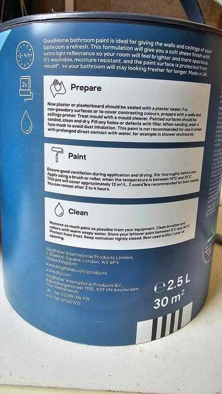 Photo of free White bathroom paint (Wigmore, Gillingham) #3