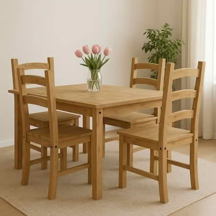Photo of Wooden table and chairs, square rectangular or round (Noctorum CH43) #1