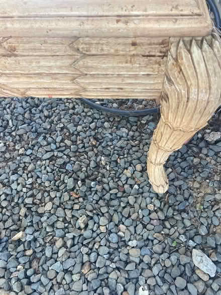 Photo of free 24 in.2 wooden end table with glass (Foothill Boulevard Cupertino) #2