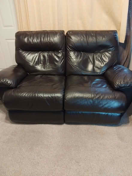 Photo of free Dark Brown 2 Seater Recliner Settee (Leek ST13) #1