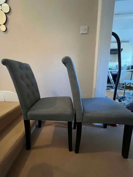 Photo of free Grey/black chairs x 2 (Eastbourne BN21) #1