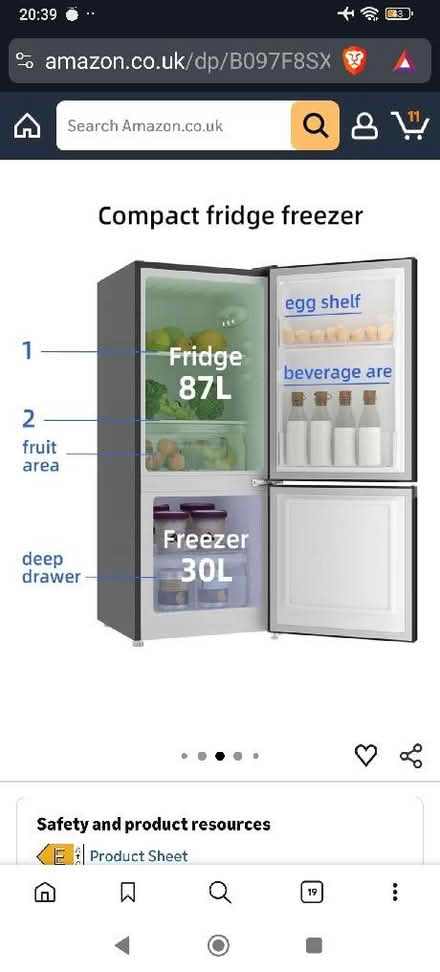 Photo of free Small fridge freezer (Poplar E14) #3