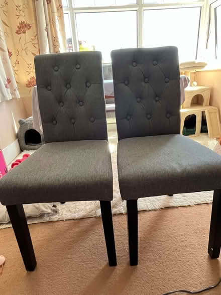 Photo of free Grey/black chairs x 2 (Eastbourne BN21) #2