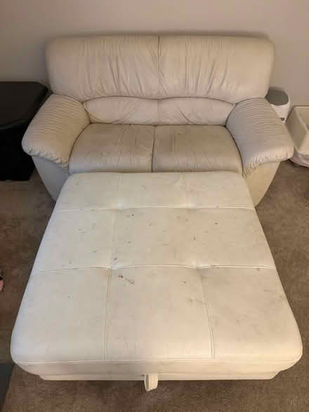 Photo of free White couch and ottoman (Sparrows Point, MD) #1