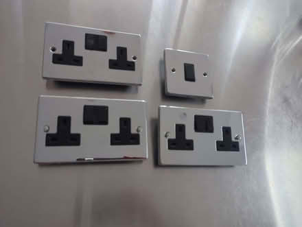 Photo of free 3 Shiny chrome elecrical sockets & 1 light switch (Wimbledon SW19) #1