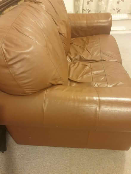 Photo of free two seater leather sofa (Thamesmead SE28) #2