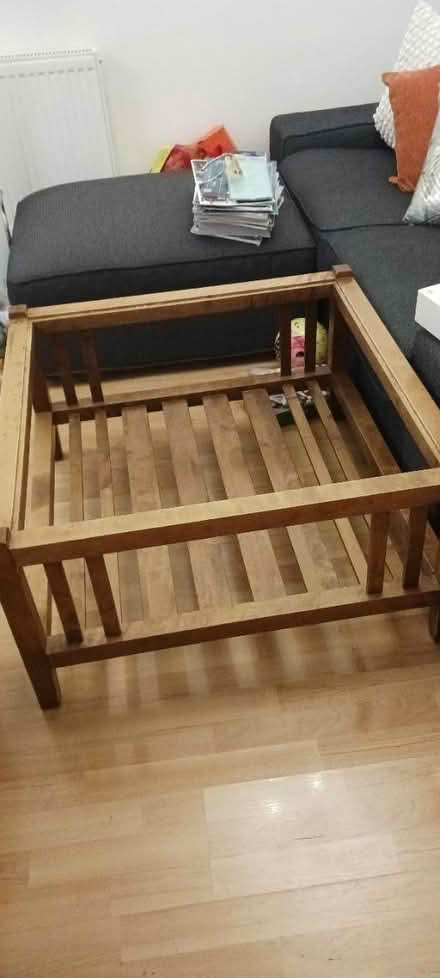 Photo of free Solid wood table with clear glass (Upper Norwood, London SE19) #1