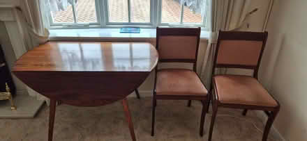 Photo of free twin drop leaf dining table and 4 chairs (Humphrey's End GL5) #2