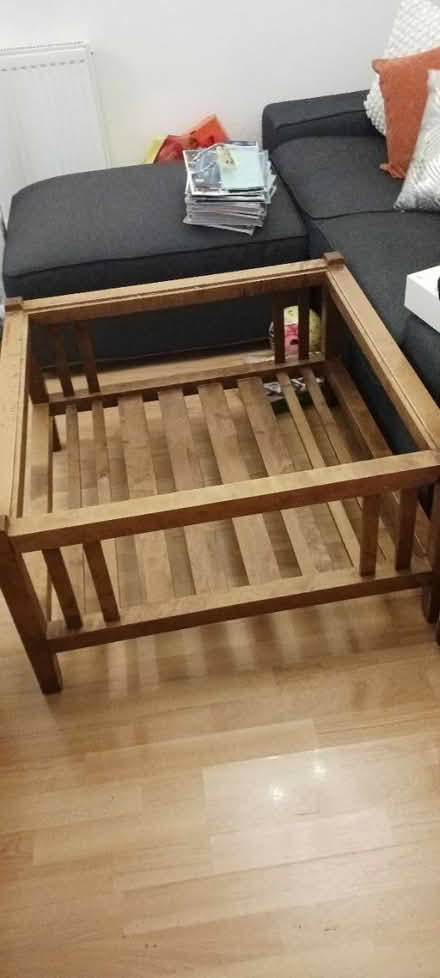 Photo of free Solid wood table with clear glass (Upper Norwood, London SE19) #2