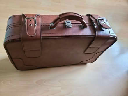 Photo of free Brown mock leather small suitcase. (Penrith CA11) #1