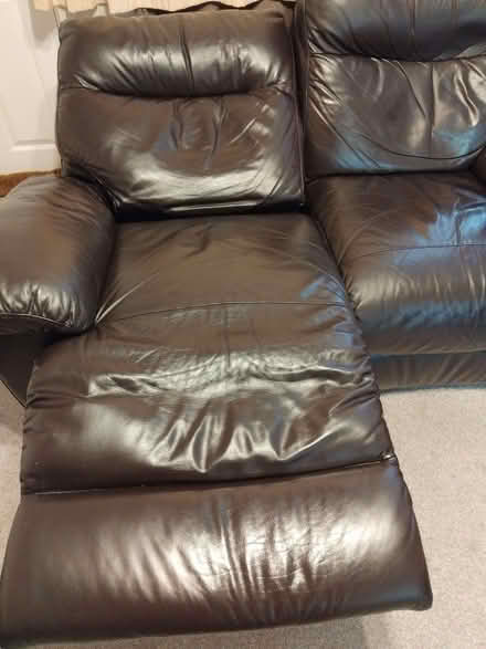 Photo of free Dark Brown 2 Seater Recliner Settee (Leek ST13) #4