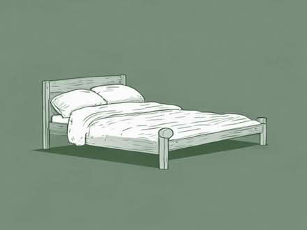 Photo of free Single wooden bed frame, mattress and bedding. (Swinton S64) #1