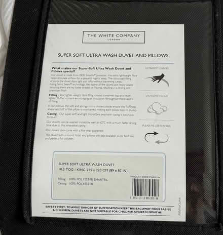 Photo of free White Company king size duvet 10.5 tog (Fulham SW6) #2