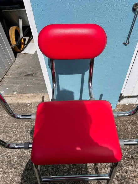 Photo of free Large red stool with adjustable legs (Parkham Hill TQ5) #4