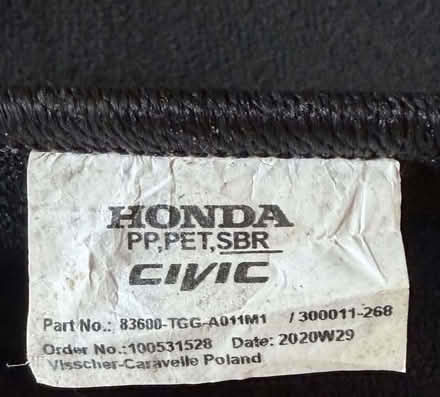 Photo of free 2021 Honda Civic Front floor Mats (Darien - near 75th x Cass Ave.) #3