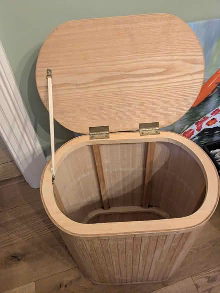 Photo of free Small bamboo washing basket (M32 stretford) #2