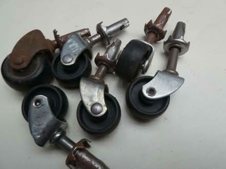 Photo of free 6 small furniture casters (Whitestake PR4) #1