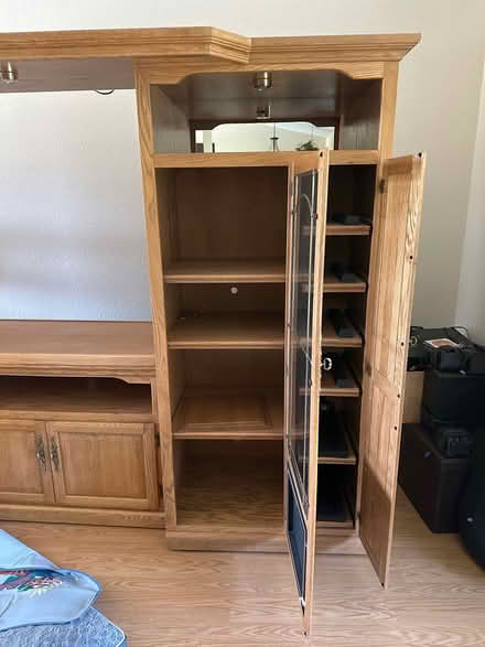 Photo of free Solid Oak Entertainment Center (Spanish Springs) #2