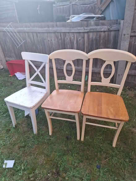 Photo of free 3 kitchen chairs to give away in good condition (Bromham Road MK40) #1