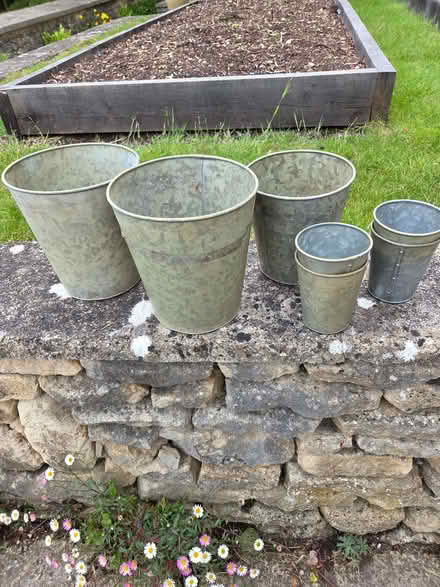 Photo of free Galvanised metal plant pots (Freshford BA2) #1
