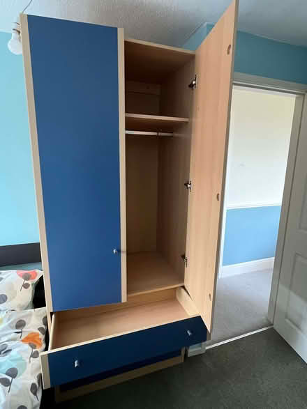 Photo of free Wardrobe with shelf, hanging rail and three drawers (Sherrard's Green WR14) #2