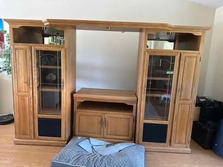 Photo of free Solid Oak Entertainment Center (Spanish Springs) #1