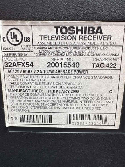 Photo of free 32” Toshiba TV (Appleton) #2